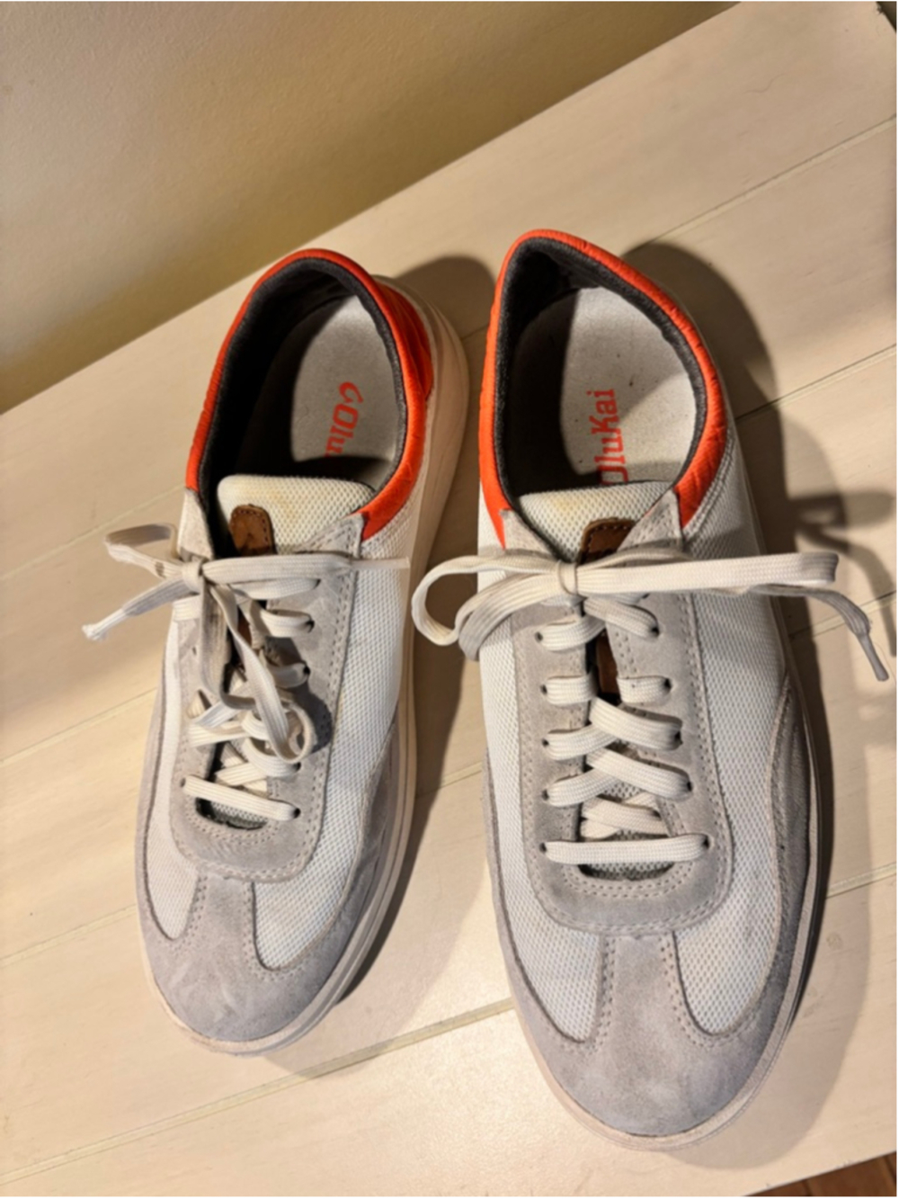 Men's Olukai Punini White & Orange Sneakers US 8 EUC - Picture 3 of 8